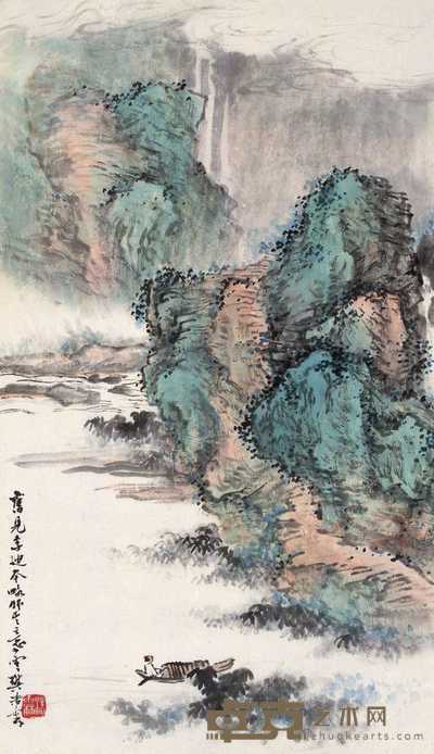 樊少云 秋江放棹 立轴 47.5×27cm